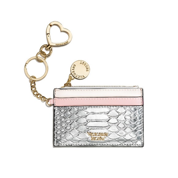 Victoria's Secret Accessories - Victoria's Secret Python Key Card Case Silver Pink